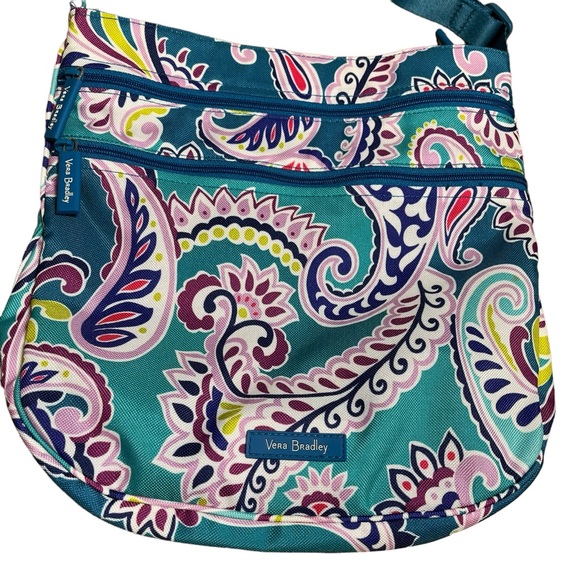 VERA BRADLEY TRIO ZIP HIPSTER CROSSBODY WAKIKI PAISELY LIKE NEW - Picture 2 of 6